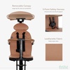 image:imageEvolur Cruise Rider Stroller with Canopy Lightweight Umbrella Stroller with Compact Fold Easy to Carry Travel Stroller  CognacCognac
