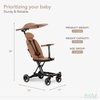 image:imageEvolur Cruise Rider Stroller with Canopy Lightweight Umbrella Stroller with Compact Fold Easy to Carry Travel Stroller  CognacCognac