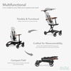 image:imageEvolur Cruise Rider Stroller with Canopy Lightweight Umbrella Stroller with Compact Fold Easy to Carry Travel Stroller  CognacKoala Gray