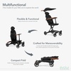 image:imageEvolur Cruise Rider Stroller with Canopy Lightweight Umbrella Stroller with Compact Fold Easy to Carry Travel Stroller  CognacNoir Black