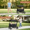 image:imageEvolur Trailblazer Foldable Wagon Stroller for 2 Kids with Canopy BlackBlack