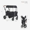 image:imageEvolur Trailblazer Foldable Wagon Stroller for 2 Kids with Canopy BlackBlack