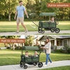 image:imageEvolur Trailblazer Foldable Wagon Stroller for 2 Kids with Canopy BlackGreen