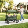 image:imageEvolur Trailblazer Foldable Wagon Stroller for 2 Kids with Canopy BlackGreen