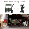 image:imageEvolur Trailblazer Foldable Wagon Stroller for 2 Kids with Canopy BlackGreen