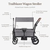 image:imageEvolur Trailblazer Foldable Wagon Stroller for 2 Kids with Canopy BlackGrey
