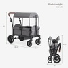 image:imageEvolur Trailblazer Foldable Wagon Stroller for 2 Kids with Canopy BlackGrey