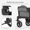 image:imageEvolur Trailblazer Foldable Wagon Stroller for 2 Kids with Canopy BlackGrey