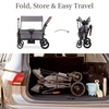 image:imageEvolur Trailblazer Foldable Wagon Stroller for 2 Kids with Canopy BlackGrey