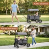 image:imageEvolur Trailblazer Foldable Wagon Stroller for 2 Kids with Canopy BlackGrey
