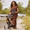 image:imageEvolur Velo Rider Higher View Lightweight Compact Stroller for Toddlers Travel Stroller with 4 Position Adjustable Headrest Foldable Stroller for Airplane Adjustable Push Handle CavierCavier