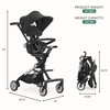 image:imageEvolur Velo Rider Higher View Lightweight Compact Stroller for Toddlers Travel Stroller with 4 Position Adjustable Headrest Foldable Stroller for Airplane Adjustable Push Handle CavierCavier