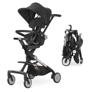 image:imageEvolur Velo Rider Higher View Lightweight Compact Stroller for Toddlers Travel Stroller with 4 Position Adjustable Headrest Foldable Stroller for Airplane Adjustable Push Handle CavierCavier