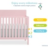 image:imageFisherPrice Meadowbrook 4in1 Convertible Full Size Baby Crib Wooden Nursery Furniture Converts to Toddler Bed with Guardrail Daybed amp FullSize Bed Greenguard Gold amp BSA Certified PinkPink