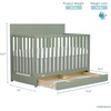 image:imageFisherPrice Meadowbrook 4in1 Convertible Full Size Baby Crib with Drawer Wooden Nursery Furniture Converts to Toddler Bed with Guardrail Daybed amp FullSize Bed GGG amp BSA Certified Meadow GreenMeadow Green