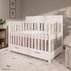image:imageFisherPrice Meadowbrook 4in1 Convertible Full Size Baby Crib with Drawer Wooden Nursery Furniture Converts to Toddler Bed with Guardrail Daybed amp FullSize Bed GGG amp BSA Certified Meadow GreenCannoli Cream
