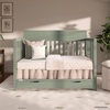 image:imageFisherPrice Meadowbrook 4in1 Convertible Full Size Baby Crib with Drawer Wooden Nursery Furniture Converts to Toddler Bed with Guardrail Daybed amp FullSize Bed GGG amp BSA Certified Meadow GreenMeadow Green