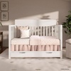 image:imageFisherPrice Meadowbrook 4in1 Convertible Full Size Baby Crib with Drawer Wooden Nursery Furniture Converts to Toddler Bed with Guardrail Daybed amp FullSize Bed GGG amp BSA Certified Meadow GreenCannoli Cream