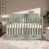 image:imageFisherPrice Meadowbrook 4in1 Convertible Full Size Baby Crib with Drawer Wooden Nursery Furniture Converts to Toddler Bed with Guardrail Daybed amp FullSize Bed GGG amp BSA Certified Meadow GreenMeadow Green