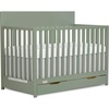 image:imageFisherPrice Meadowbrook 4in1 Convertible Full Size Baby Crib with Drawer Wooden Nursery Furniture Converts to Toddler Bed with Guardrail Daybed amp FullSize Bed GGG amp BSA Certified Meadow GreenMeadow Green