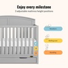 image:imageDream On Me Storybrooke 5in1 Convertible FullSize Crib with Under Drawer White GreenGuard Gold amp JPMA Convert to Toddler Day amp FullSize Bed 3 Mattress Heights Sustainable PinewoodPebble Grey