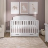 image:imageDream On Me Storybrooke 5in1 Convertible FullSize Crib with Under Drawer White GreenGuard Gold amp JPMA Convert to Toddler Day amp FullSize Bed 3 Mattress Heights Sustainable PinewoodWhite