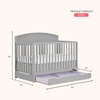 image:imageDream On Me Storybrooke 5in1 Convertible FullSize Crib with Under Drawer White GreenGuard Gold amp JPMA Convert to Toddler Day amp FullSize Bed 3 Mattress Heights Sustainable PinewoodPebble Grey