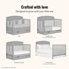 image:imageDream On Me Storybrooke 5in1 Convertible FullSize Crib with Under Drawer White GreenGuard Gold amp JPMA Convert to Toddler Day amp FullSize Bed 3 Mattress Heights Sustainable PinewoodPebble Grey