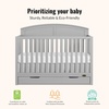 image:imageDream On Me Storybrooke 5in1 Convertible FullSize Crib with Under Drawer White GreenGuard Gold amp JPMA Convert to Toddler Day amp FullSize Bed 3 Mattress Heights Sustainable PinewoodPebble Grey