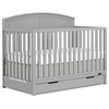 image:imageDream On Me Storybrooke 5in1 Convertible FullSize Crib with Under Drawer White GreenGuard Gold amp JPMA Convert to Toddler Day amp FullSize Bed 3 Mattress Heights Sustainable PinewoodPebble Grey