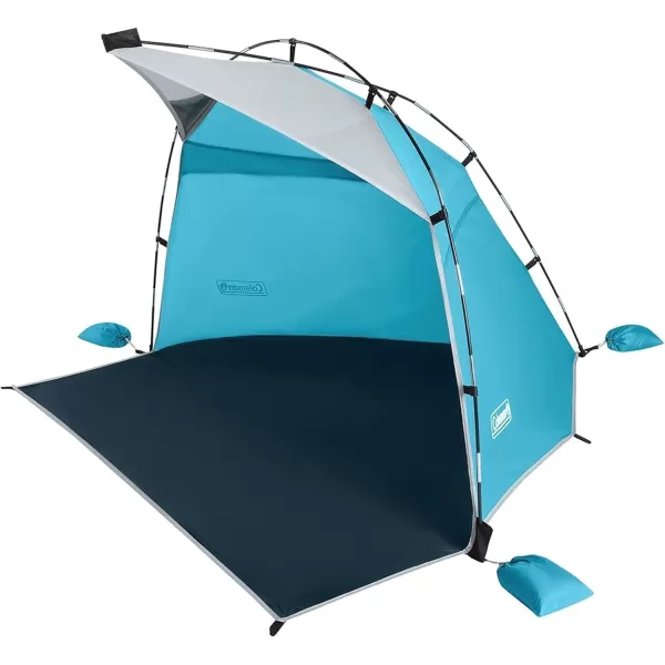 Coleman Beach Shade Canopy Tent, Lightweight &amp; Portable Beach Shade Sets Up in 5 Minutes, UPF 50+ Sun Protection Includes Sand Bags &amp; Stakes to Withstand Wind, Great for Beach, Park, Yard, Picnics