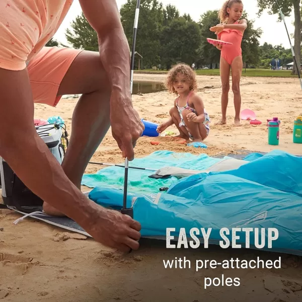 Coleman Beach Shade Canopy Tent, Lightweight &amp; Portable Beach Shade Sets Up in 5 Minutes, UPF 50+ Sun Protection Includes Sand Bags &amp; Stakes to Withstand Wind, Great for Beach, Park, Yard, Picnics