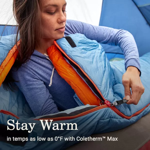 Coleman Big Bay Mummy Sleeping Bag, Cool-Weather 0°F/20°F/40°F Camping Sleeping Bag for Adults with Foot Ventilation and Compression Stuff Sack, Big &amp; Tall