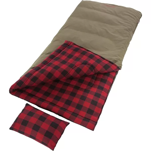 Coleman Big Game 0°F Big &amp; Tall Sleeping Bag, Cold Weather Adult Sleeping Bag with Sherpa &amp; Flannel Lining and 2-Way Zipper, Fits Campers up to 6'5"