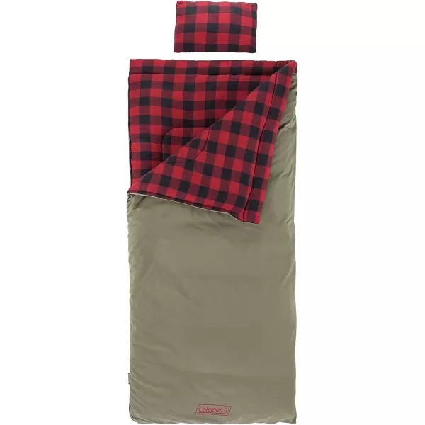 Coleman Big Game 0°F Big &amp; Tall Sleeping Bag, Cold Weather Adult Sleeping Bag with Sherpa &amp; Flannel Lining and 2-Way Zipper, Fits Campers up to 6'5"