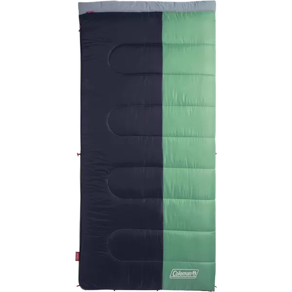 Coleman Biscayne Big &amp; Tall Warm-Weather Sleeping Bag, 40°F Camping Sleeping Bag for Adults, No-Snag 2-Way Zipper for Ventilation with Stuff Sack Included, Fits Adults up to 6ft 4in Tall