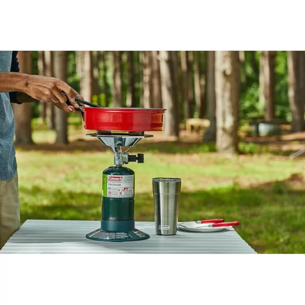 Coleman Bottletop Propane Camping Stove, Portable 1-Burner Adjustable Stove with Wind Baffles, Pressure Regulator, and 10,000 BTUs of Power; Great for Camping, Hiking, Backpacking, &amp; More