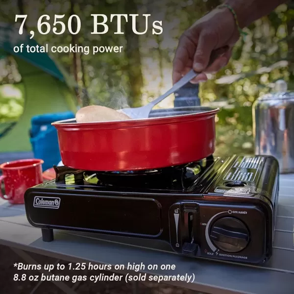 Coleman Classic 1-Burner Butane Stove, Portable Camping Stove with Carry Case &amp; Push-Button Starter, Includes Precise Temperature Control &amp; 7,650 BTUs of Power for Camping, Tailgating, &amp; More