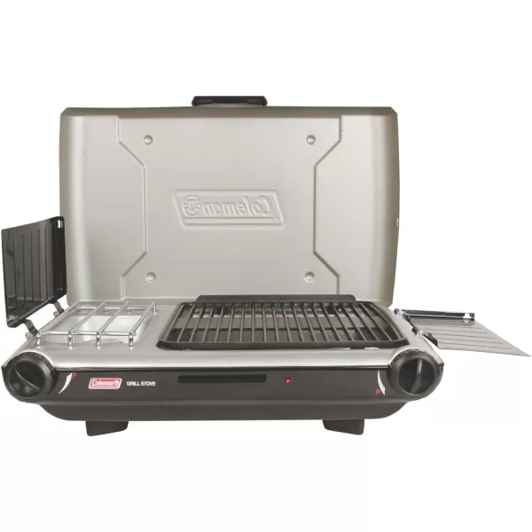 Coleman Classic 2-in-1 Camping Grill/Stove with 2 Adjustable Burners, Propane Grill/Stove with Push-Button Starter, Wind Guards, Grease Tray, &amp; 20,000 BTUs of Power for Camping, Tailgating, &amp; More