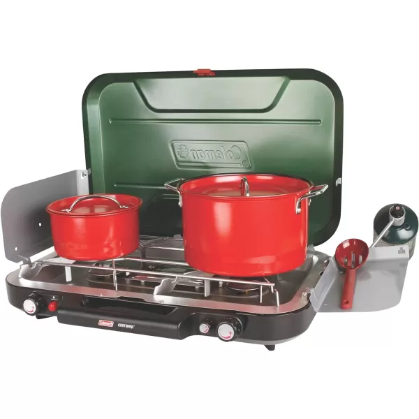 Coleman Classic 3-Burner Propane Camping Stove, Portable Camp Stove with 3 Adjustable Burners &amp; Push-Button Instant Ignition, 28,000 BTUs for Camping, Tailgating, Grilling, BBQs, &amp; More