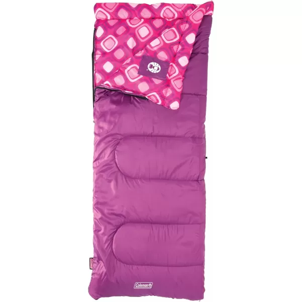 Coleman Kids 45°F Sleeping Bag, Comfortable Youth Sleeping Bag for Sleepovers &amp; Camping, Fits Children up to 5ft 5in Tall, Lightweight and Warm Sleeping Bag for Indoor/Outdoor Use, Machine Washable