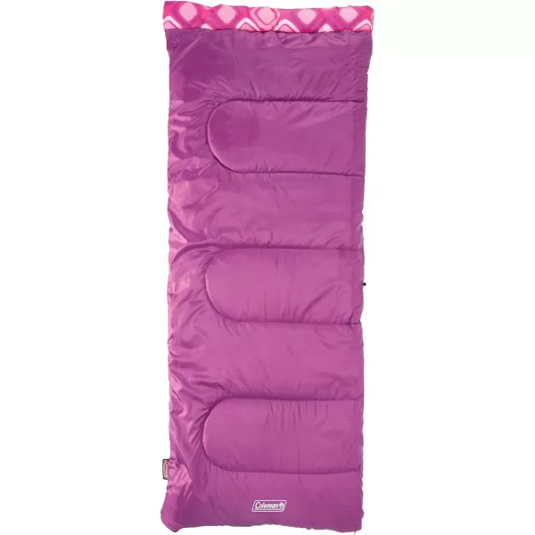 Coleman Kids 45°F Sleeping Bag, Comfortable Youth Sleeping Bag for Sleepovers &amp; Camping, Fits Children up to 5ft 5in Tall, Lightweight and Warm Sleeping Bag for Indoor/Outdoor Use, Machine Washable