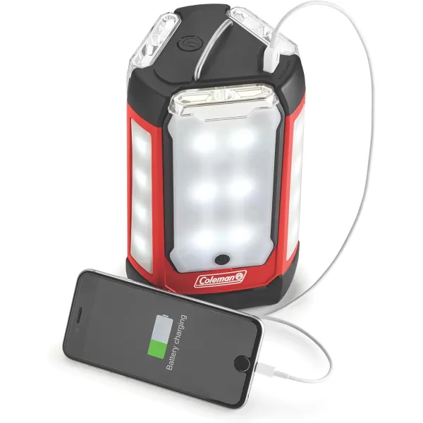 Coleman Multi-Panel Rechargeable LED Lantern, Water-Resistant Lantern with Removable Magnetic Light Panels, Built-In Flashlight, &amp; USB Charging Port; Great for Camping, Hunting, Emergencies, &amp; More
