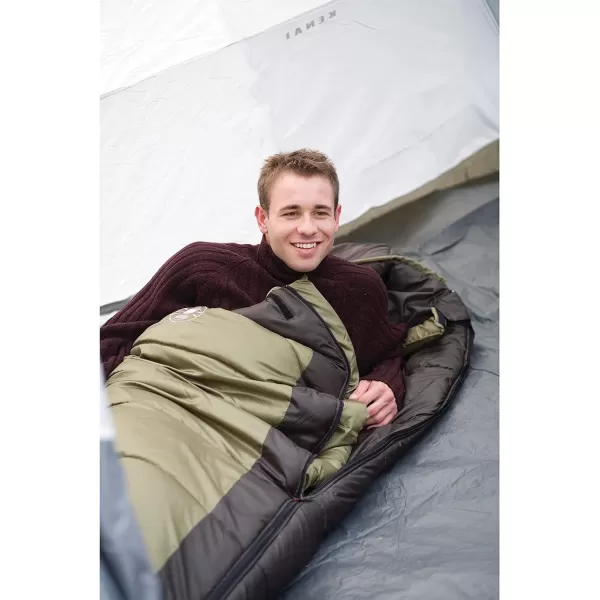 Coleman North Rim Cold-Weather Mummy Sleeping Bag, 0°F Sleeping Bag for Big &amp; Tall Adults, No-Snag Zipper with Adjustable Hood for Warmth and Ventilation