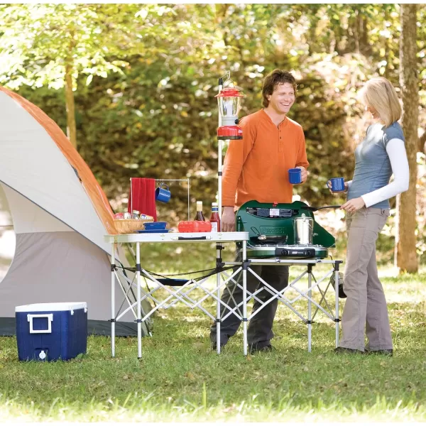 Coleman Pack-Away Portable Camp Kitchen, Outdoor Folding Kitchen with Spacious Prep Area, Side Table, Lantern Holder, Hanging Hooks, &amp; Mesh Shelf; Great for Camping, Tailgating, Grilling &amp; More