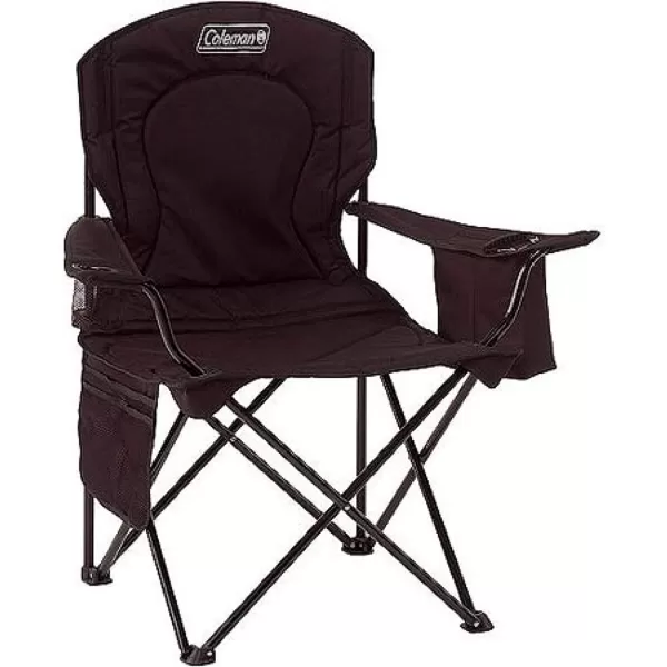 Coleman Portable Camping Chair with 4-Can Cooler, Fully Cushioned Seat and Back with Side Pocket and Cup Holder, Carry Bag Included, Collapsible Chair for Camping, Tailgates, Beach, and Sports