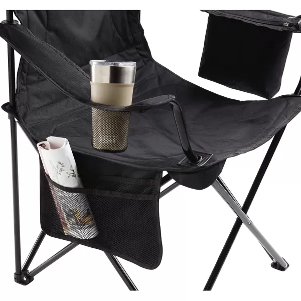 Coleman Portable Camping Chair with 4-Can Cooler, Fully Cushioned Seat and Back with Side Pocket and Cup Holder, Carry Bag Included, Collapsible Chair for Camping, Tailgates, Beach, and Sports