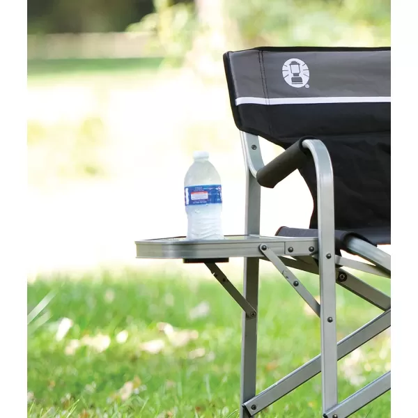 Coleman Portable Camping Chair with Side Table &amp; Cup Holder, Lightweight Folding Deck Chair with Padded Armrests &amp; Cushioned Back, Great for Camping, Tailgating, Patio, Sports, &amp; More