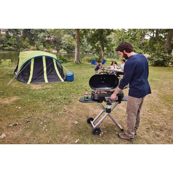 Coleman RoadTrip 285 Portable Stand-Up Propane Grill, Gas Grill with 3 Adjustable Burners &amp; Instastart Push-Button Ignition; Great for Camping, Tailgating, BBQ, Parties, Backyard, Patio &amp; More