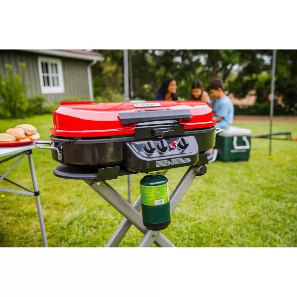 Coleman RoadTrip 285 Portable Stand-Up Propane Grill, Gas Grill with 3 Adjustable Burners &amp; Instastart Push-Button Ignition; Great for Camping, Tailgating, BBQ, Parties, Backyard, Patio &amp; More